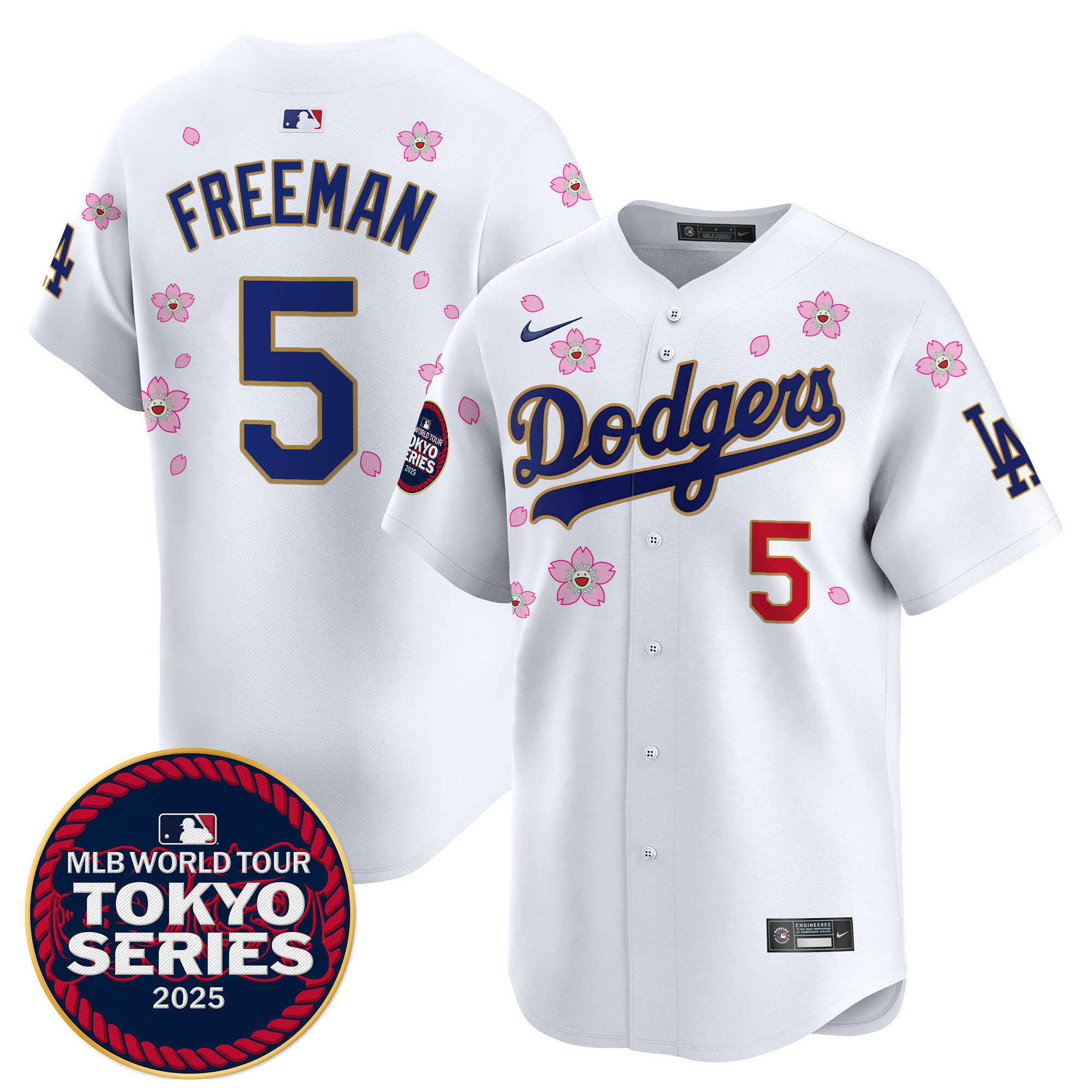 Men Los Angeles Dodgers #5 Freeman Tokyo Series white Limited Stitched 2025 Jersey